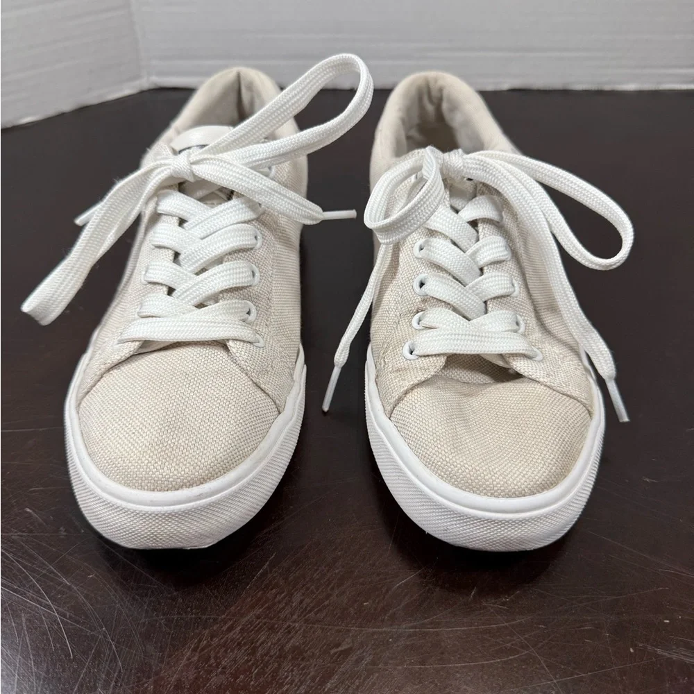 Tommy Hilfiger Cream Sneakers Classic Low Top sz:6.5M Skater‎ Punk Y2K Citycore
